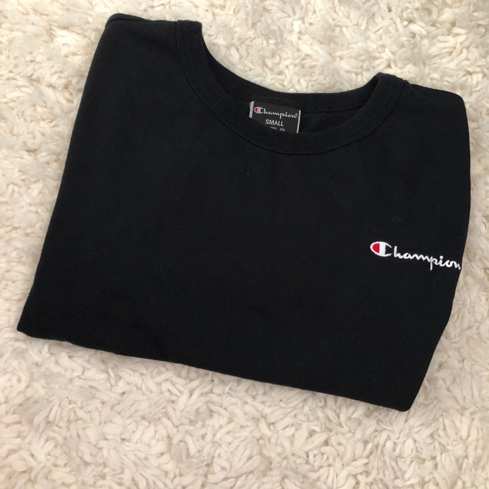 Champion Black Crop T-shirt Size Small